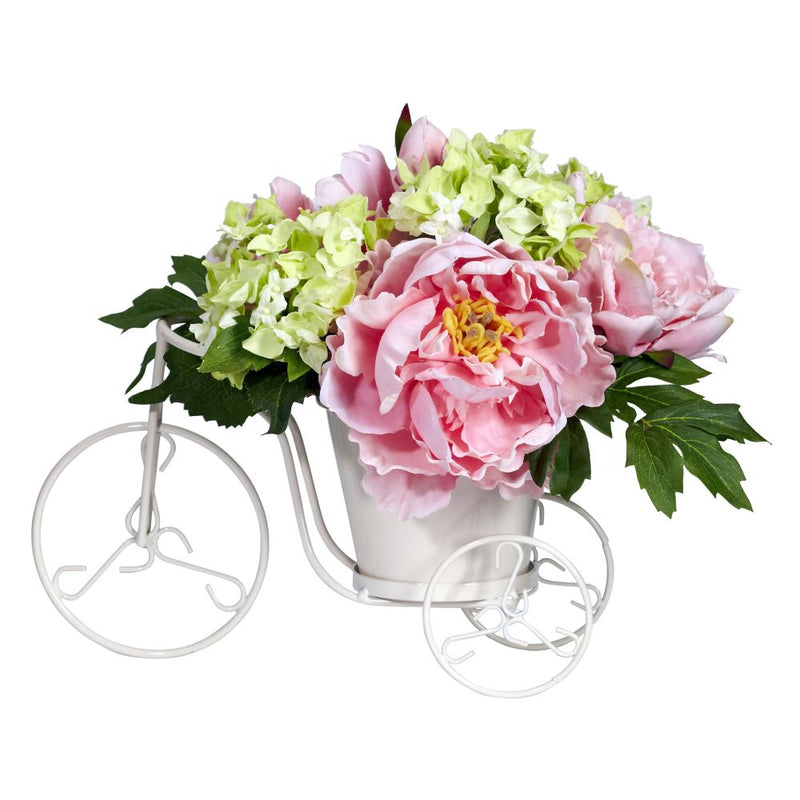 Peony & Hydrangea Tricycle Silk Flower Arrangement Default Title