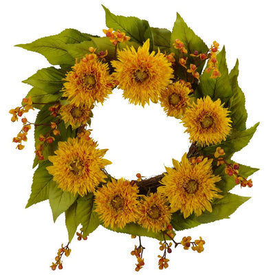 22" Golden Sunflower Wreath Default Title