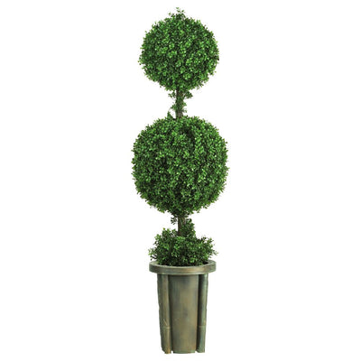 5' Double Ball Leucodendron Topiary w/Decorative Vase (Indoor/Outdoor) Default Title