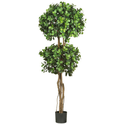 5.5' Eucalyptus Double Ball Topiary Silk Tree Default Title