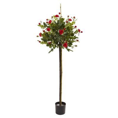 3' Rose Topiary Silk Tree Default Title