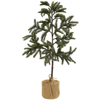 3’ Iced Pine Tree w/Burlap Base Default Title