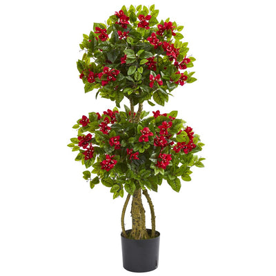 4' Double Bougainvillea Artificial Topiary Tree Default Title