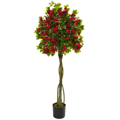 5' Bougainvillea Artificial Topiary Tree Default Title