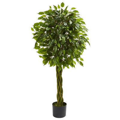 4' Ficus Artificial Tree with Woven Trunk UV Resistant (Indoor/Outdoor) Default Title