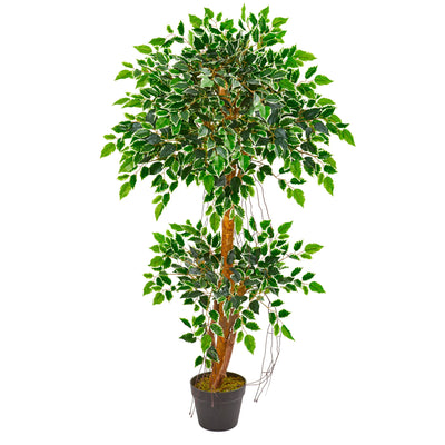 4’ Variegated Ficus Artificial Tree Default Title