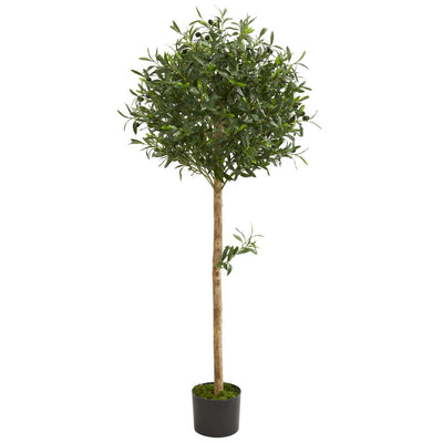 5' Olive Topiary Artificial Tree Default Title