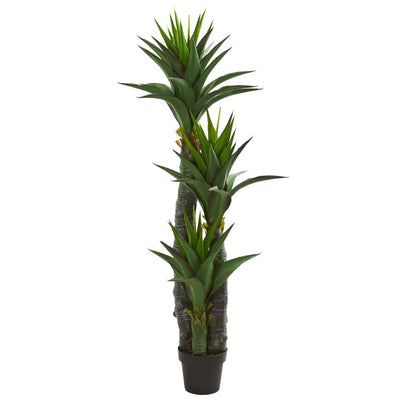 5' Decorative Yucca Artificial Tree in Black Planter Default Title