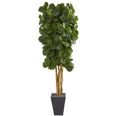 Fiddle Leaf Artificial Tree in Slate Planter Default Title