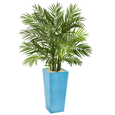 4.5' Areca Plam Artificial Tree in Turquoise Planter Default Title