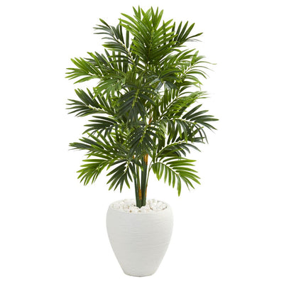 4' Areca Artificial Palm Tree in White Planter Default Title