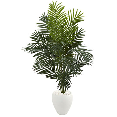 5.5' Paradise Artificial Palm Tree in White Planter Default Title