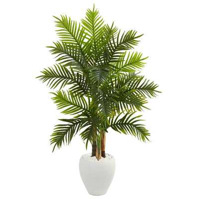 5' Areca Palm Artificial Tree in White Planter (Real Touch) Default Title