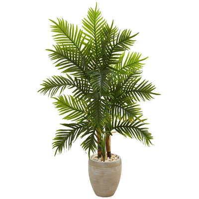 5' Areca Palm Artificial Tree in Sand Colored Planter (Real Touch) Default Title