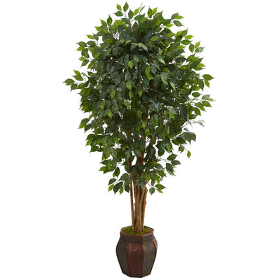 6' Ficus Artificial Tree in Decorative Planter Default Title