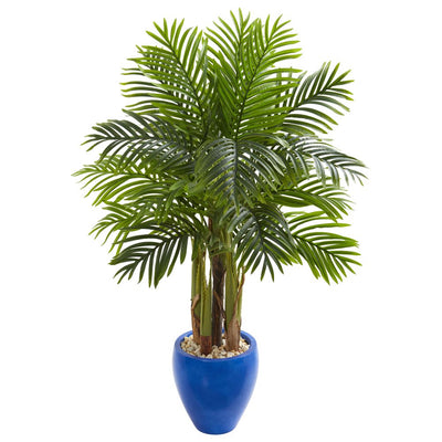 Palm Artificial Tree in Blue Planter Default Title