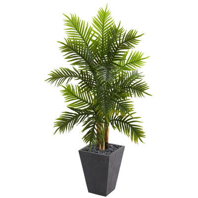 5.5' Areca Palm Artificial Tree in Slate Finished Planter (Real Touch) Default Title