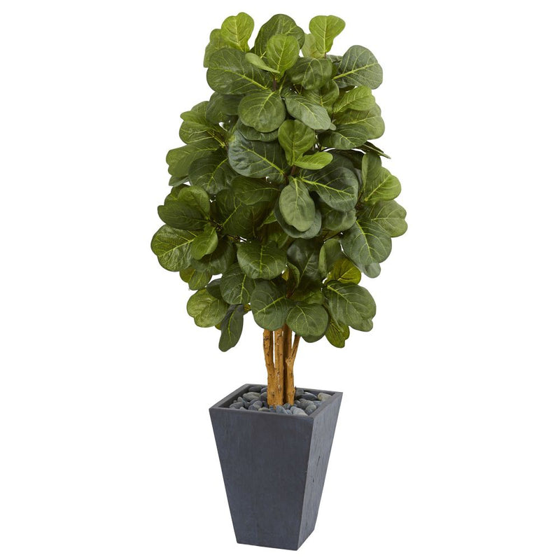 5.5’ Fiddle Leaf Artificial Tree in Slate Planter Default Title