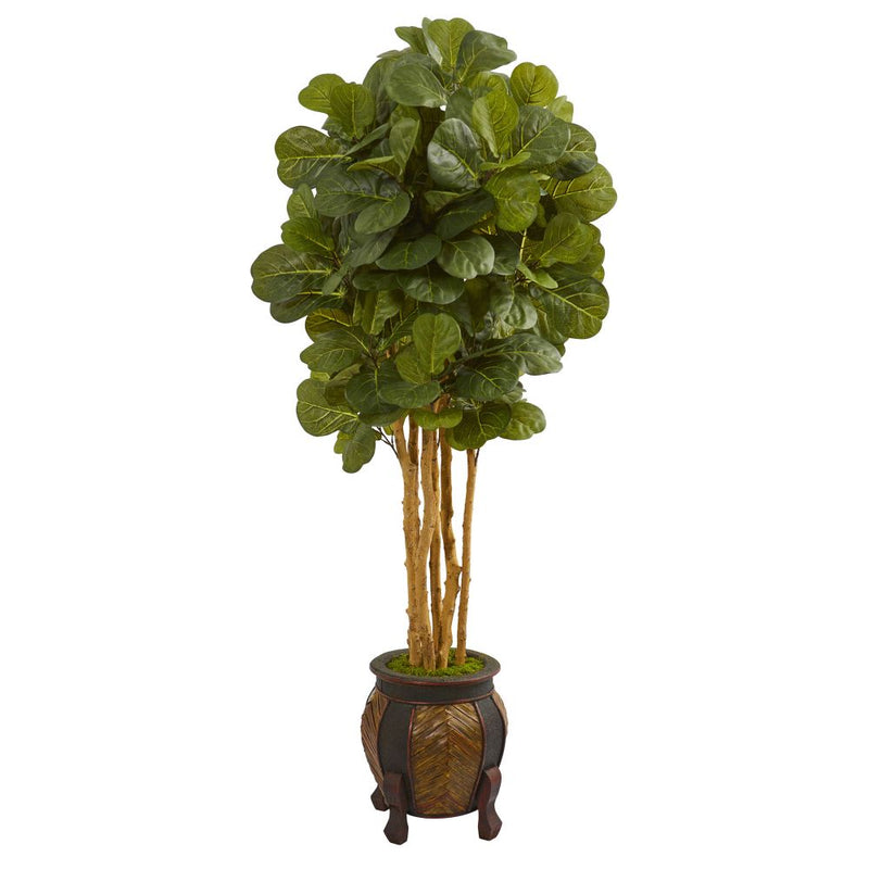 5.5’ Fiddle Leaf Artificial Tree in Decorative Planter Default Title