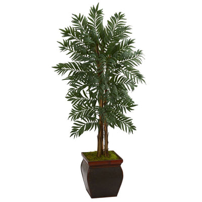 5’ Parlor Palm Artificial Tree in Decorative Planter Default Title