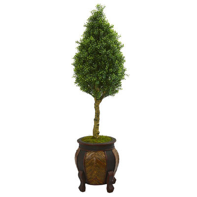 4.5’ Boxwood Cone Artificial Tree in Decorative Planter Default Title