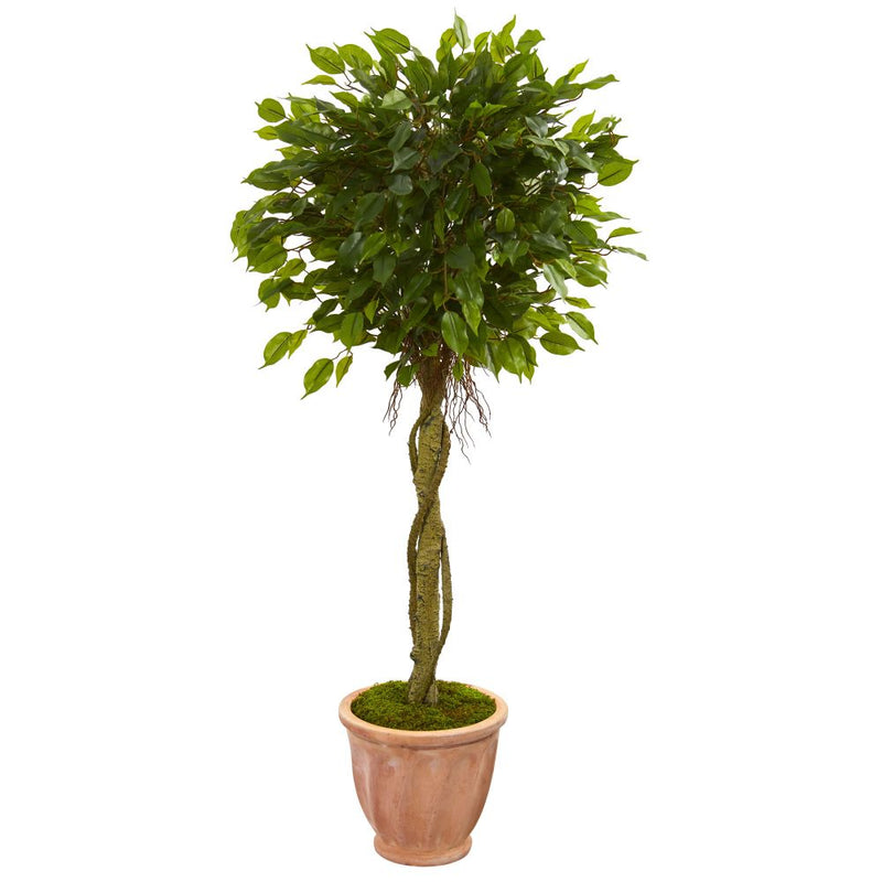 4.5’ Ficus Artificial Tree in Terracotta Planter UV Resistant (Indoor/Outdoor) Default Title