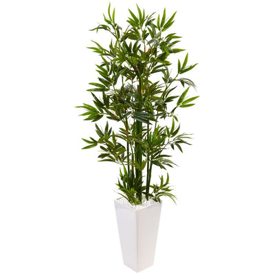 4.5’ Bamboo Tree in White Tower Planter Default Title