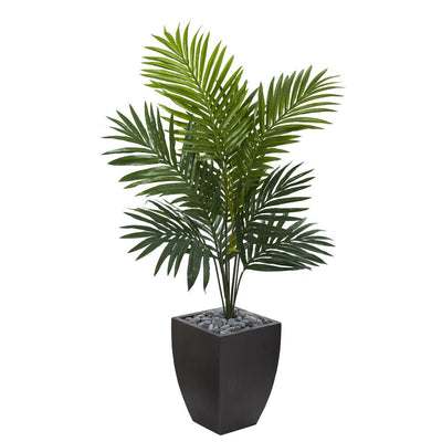 4.5' Kentia Palm Artificial Tree in Black Wash Planter Default Title