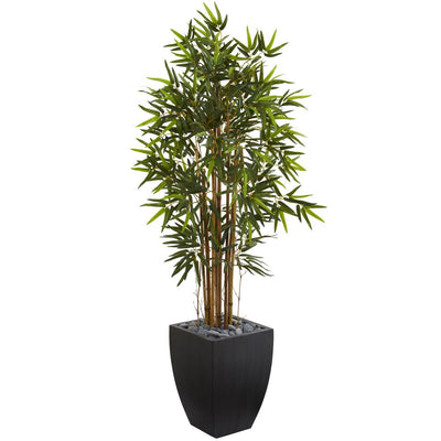 5' Bamboo Artificial Tree in Black Wash Planter Default Title