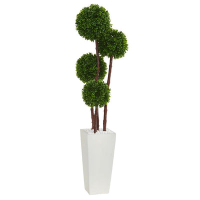 4' Boxwood Topiary Artificial Tree in Planter UV Resistant (Indoor/Outdoor) Default Title