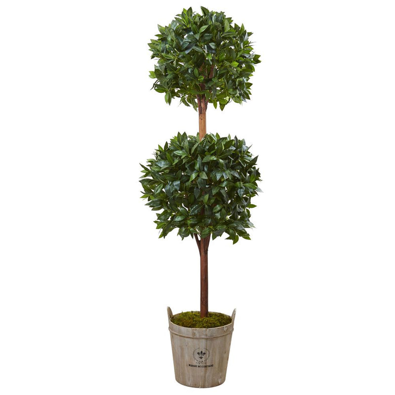 6’ Double Ball Topiary Tree with European Barrel Planter Default Title