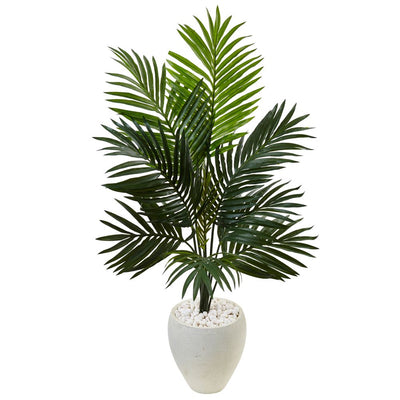 4.5’ Kentia Palm Tree in White Oval Planter Default Title