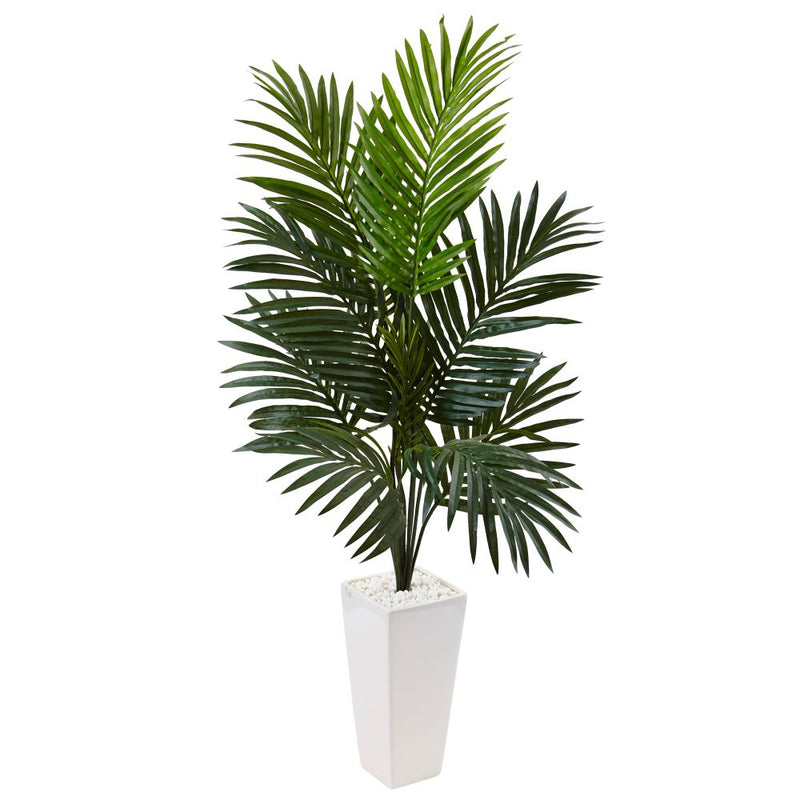 4.5’ Kentia Palm Tree in White Tower Planter Default Title