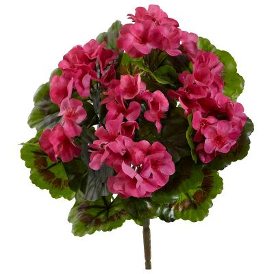 Geranium Artificial Bush UV Resistant (Indoor/Outdoor) (Set of 4) Default Title