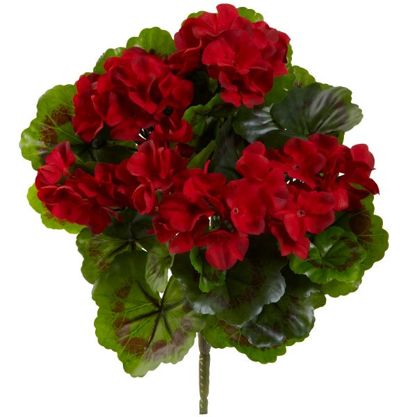 Geranium Artificial Bush UV Resistant (Indoor/Outdoor) (Set of 4) Default Title