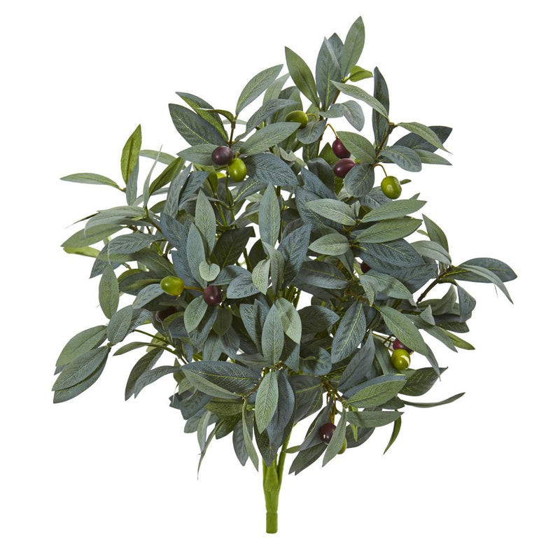 21” Olive Bush with Berries Artificial Plant (Set of 3) Default Title