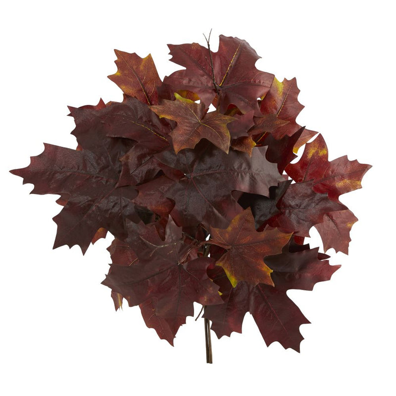 18” Autumn Maple Leaf Artificial Flower (Set of 2) Default Title