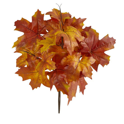 18” Autumn Maple Leaf Artificial Flower (Set of 2) Default Title