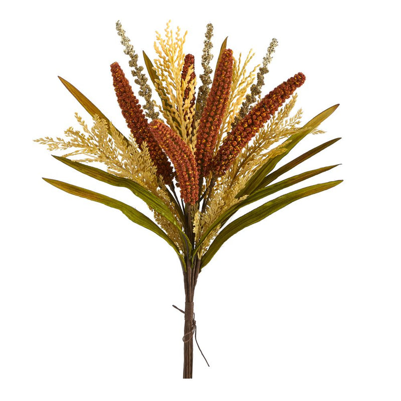 23” Sorghum Harvest Artificial Bush Flower (Set of 3) Default Title