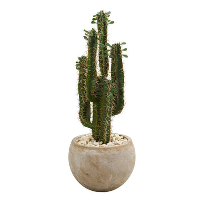 2.5' Cactus Artificial Plant in Bowl Planter Default Title