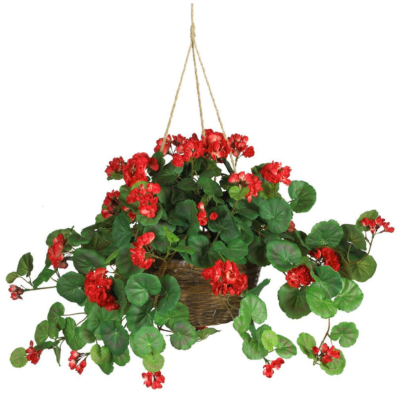 Geranium Hanging Basket Silk Plant Default Title