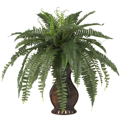 Boston Fern w/Urn Silk Plant Default Title