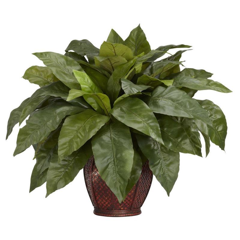 Birdsnest Fern w/Decorative Vase Silk Plant Default Title