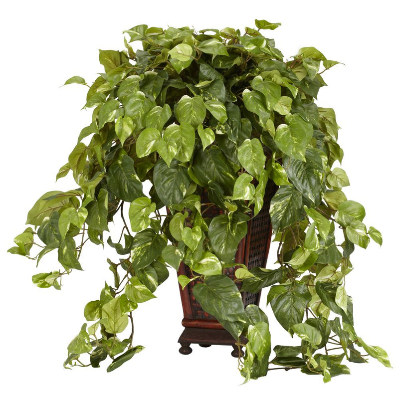 Vining Pothos w/Decorative Vase Silk Plant Default Title