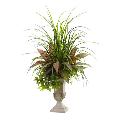 3’ Mixed Grass, Dracena, Sage Ivy & Fern w/Planter Default Title