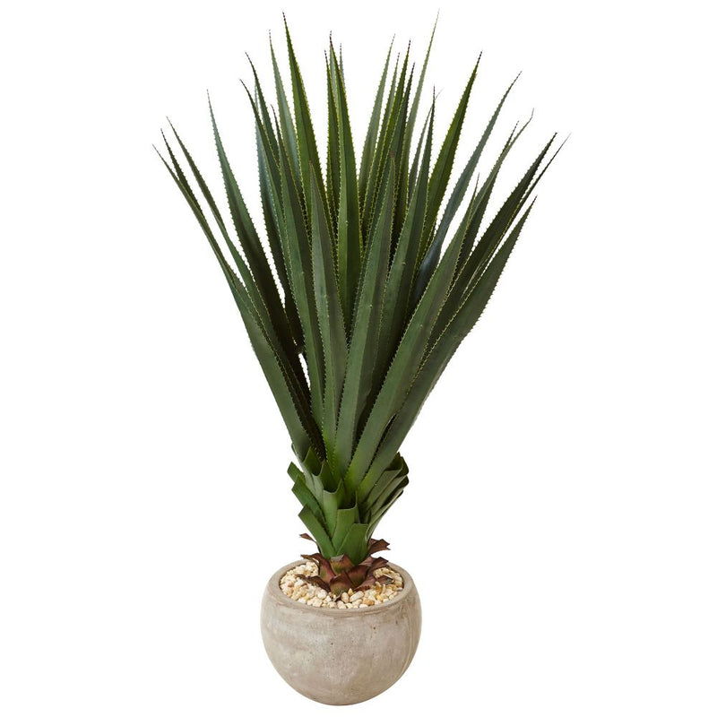 Spiked Agave in Sand Colored Bowl (Indoor/Outdoor) Default Title