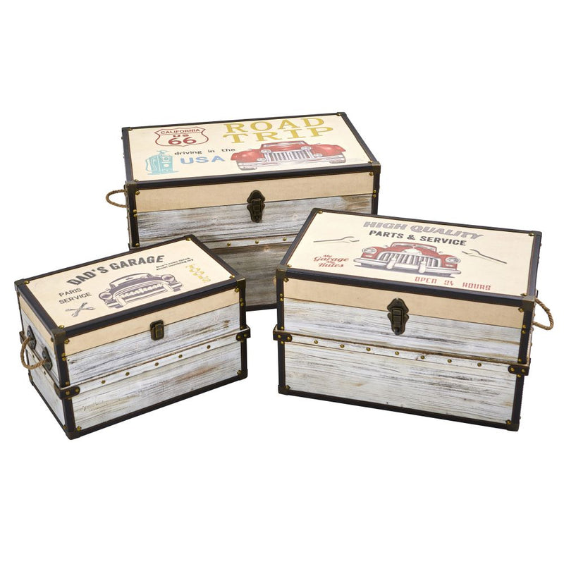 Classic Car Collection Trunk and Storage Boxes (Set of 3) Default Title