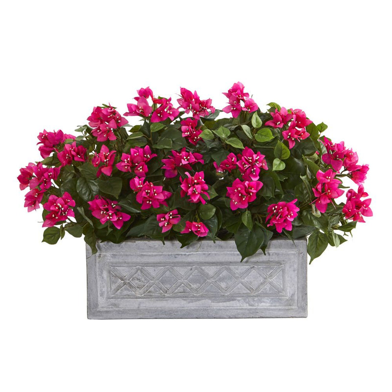 30" Bougainvillea Artificial Plant in Stone Planter Default Title