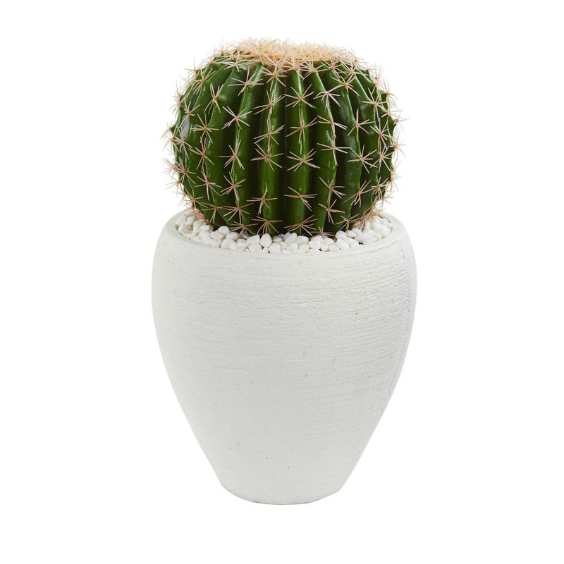 Cactus Artificial Plant in White Planter Default Title