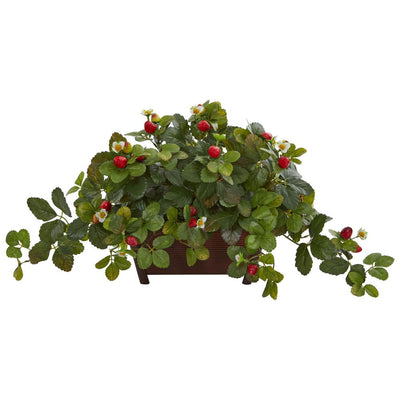 Strawberry Artificial Plant in Decorative Planter Default Title